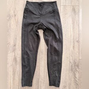 Black Crocodile Print Leggings